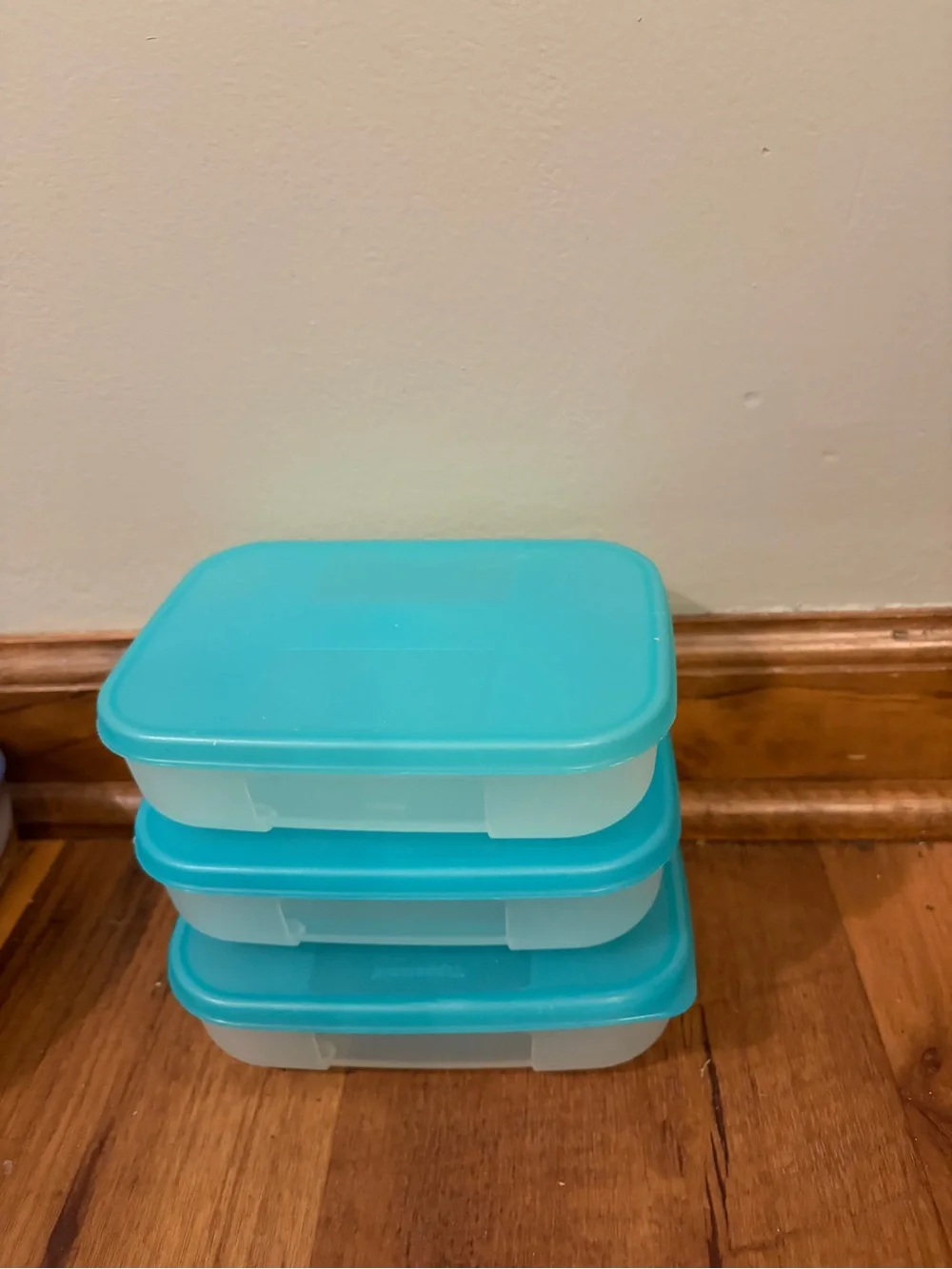 Tupperware Bundle Of 22 Plastic Food Storage Set in Blue, Teal, Purple and Pink